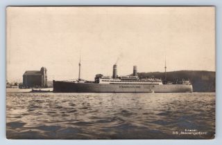 Vintage Postcard Stavangerfjord Norge Norway Rppc Ship A9