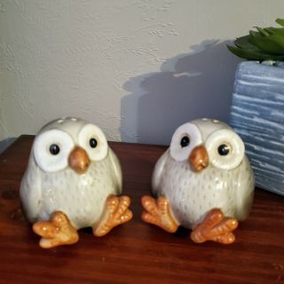 Vintage Fitz & Floyd Spotted Owl Salt And Pepper Shakers