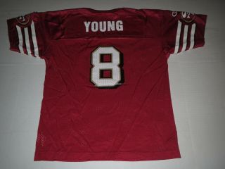 Vtg Steve Young San Francisco 49ers Nfl Jersey T - Shirt Youth Large Women 