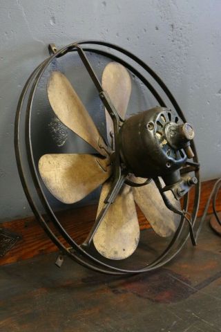Antique GE General Electric 6 Brass Blade Fan 16 