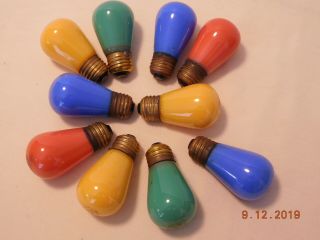 10 Vintage 1950 - 60s Westinghouse 10w Colored Light Bulbs & Work