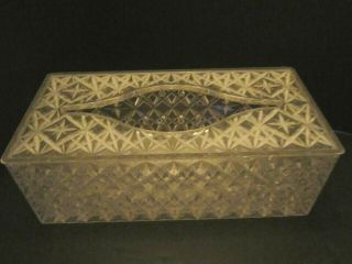 Vintage Celebrity Plastic Diamond Cut Kleenex Tissues Box.  Mid Century Modern