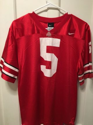 Nike Team Ohio State Buckeyes 5 Youth Size Xl Screened Football Home Jersey
