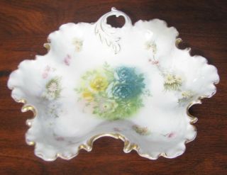 Vintage Rosenthal R C Monbijou Hand - Painted Ornate Bowl With Flowers