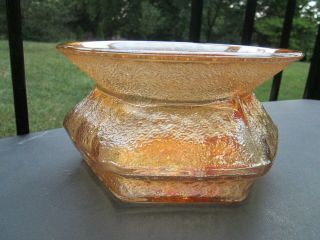 Vintage Imperial Marigold Carnival Glass Spittoon Soda Gold Cuspidor Vase Bowl