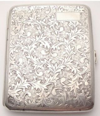 Vintage Sterling Silver Cigarette Case Ornate Engraving 126.  8g
