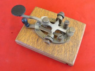 Vintage Western Electric Telegraph Key At&t Morse Code Wood Base 1507