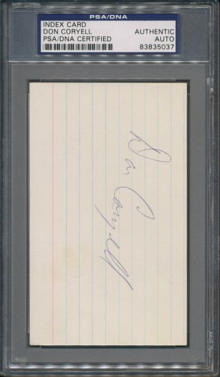 Don Coryell Index Card Psa/dna Certified Authentic Auto Autograph Signed 5037