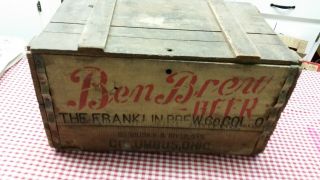 Ben Brew Beer Antique Crate - The Franklin Brew Co.  Columbus Ohio