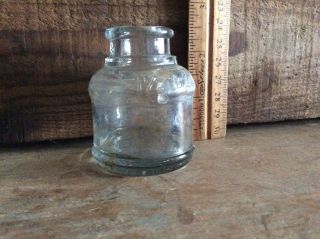 Vintage Antique Glass Ink Bottle,  Embossed Lettering,  1 1/2 Oz,  Milwaukee