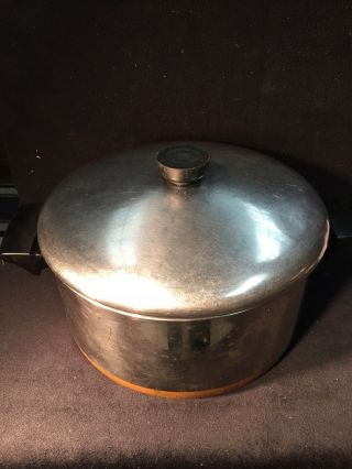Vintage Revere Ware Copper Clad 1801 4 1/2 Quart Stock Pot W/lid Usa 