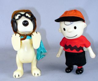 Vintage Peanuts Pocket Dolls Charlie Brown & Snoopy 1966 United Feature Syndicat