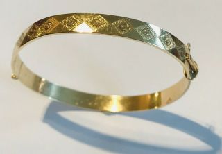 Vintage Bangle Stamped 9ct Gold Metal Core By H.  G&s