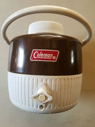 Vintage Coleman Water Jug 1 Gallon Brown 70s Camping Outdoor Cooler