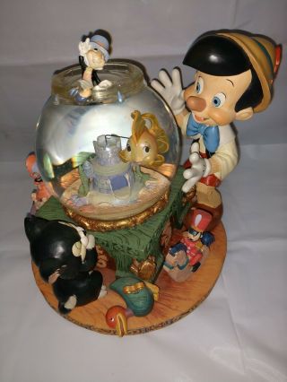 Rare Disney Pinocchio Musical Snow Globe " Toyland " By Victor Herbert Oop Vintage