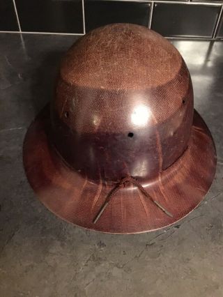 Vintage Skullgard Hard Hat MSA Fiberglass Iron Workers Full Brim Construction GC 3