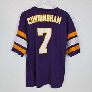 Vintage Logo 7 Vikings T Shirt Football Jersey Single Stitch Cunningham Size Xl