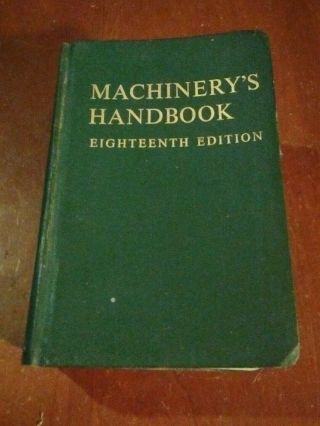 Vintage Machinery’s Handbook Eighteenth Edition 1968 Machinist Book