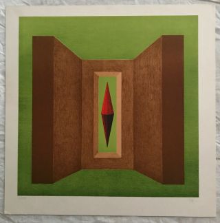 Vintage Limited Edition Hand Signed Abstract Geometric Art Print Lucio Saffaro