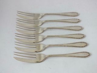 Set Of 6 Solid Sterling Silver Cake/ Pastry Forks 1927/ L 12.  5 Cm/ 98 G