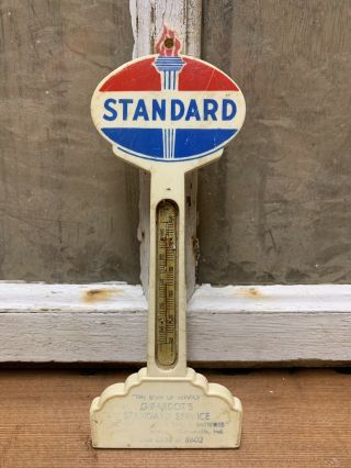 Vintage Standard Oil Advertising Thermometer Old Gas Service Station