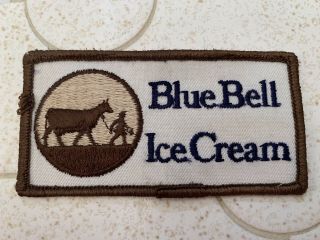 Vintage Blue Bell Ice Cream Nos Embroidered Patch Iron Sew On Cow