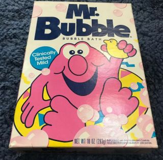 Vintage Mr.  Bubble 10 Oz.  Box Bubble Bath Logo Made In Usa 1993