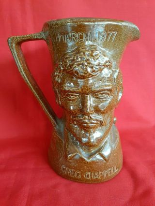 Vintage Bendigo Pottery Centenary Cricket Test Jug 1877 - 1977 Aust Vs England.