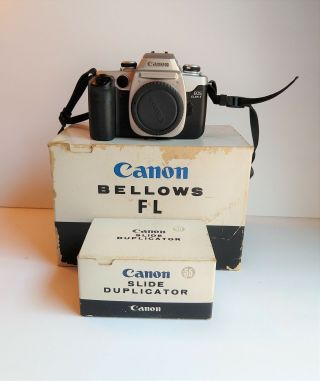 Custom Vintage Bundle - Canon Eos Elan Iii Camera,  Slide Duplicator & Bellows Fl