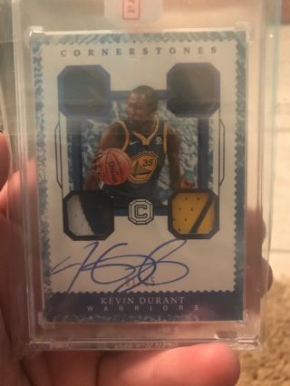 Kevin Durant Auto 1/25 Cornerstones Game Worn Patches Warriors Nets Thunder