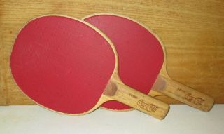 Vintage Set Of 2 Coca Cola Advertising Ping Pong Table Tennis Racket Paddles