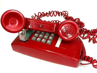 Vintage Base Corded Cortelco Red Wall Phone Telephone Usa Made 255447 - Vba - 20m