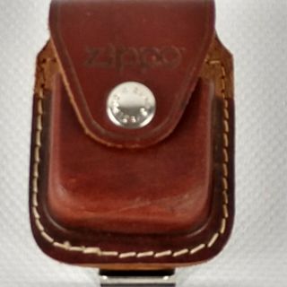 Zippo Lighter Pouch Case Brown Leather With Metal Belt Clip Zippo Tooled Leather