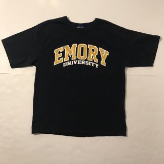 Champion Emory University Short Sleeve T - Shirt Navy Blue Gold Men’s Small S
