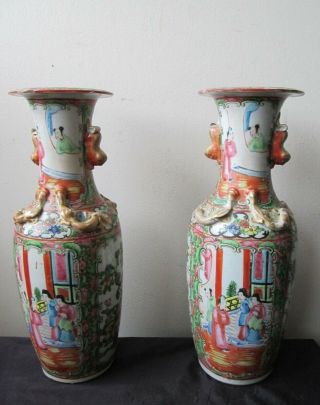 Antique Fine Signed Chinese Republic Period Porcelain Dragon Vases