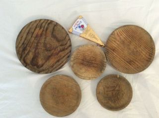 Antique Farmhouse Set Of 5 X French Cheese Boards Wood - B018
