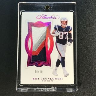 Rob Gronkowski 2018 Panini Flawless 4 - Color Patch W/ Stitching /10 Patriots Nfl