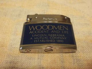 Vintage Advertising Woodmen Insurance " Brother - Lite " Flat Japan Lighter