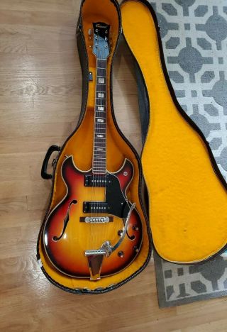 Vintage Conrad 40080 Hollowbody 6 String Electric Guitar And