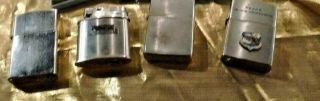 Vintage Flint Lighters.  Ronson,  2 Zippo,  Atc Japan & Chelsea