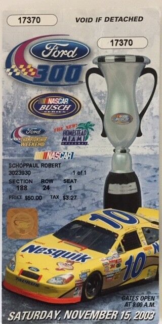 2003 Ford 300 Race Ticket Nascar Busch Grand National Series Race Number 34 Of34