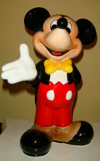 Vintage Walt Disney Mickey Mouse Ceramic Figurine Porcelain 10 Inches