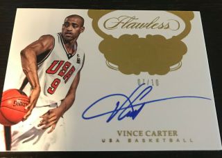 7/10 Vince Carter 2017 - 18 Flawless Autograph Auto On Card Team Usa Basketball