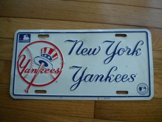 Vintage York Yankees Baseball 125th Anniversary Car Truck Tag Metal