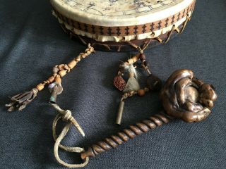 Antique Shamanic Tambourine Chukotka Chukchi North 32 Centimeters 3
