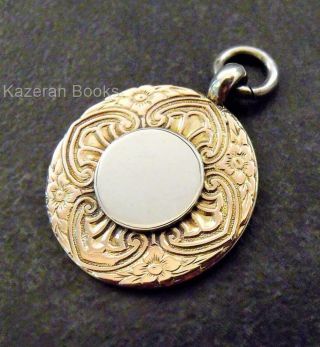 Vintage Solid Silver Gilt Pocket Watch Fob Or Medal Hallmarked Blank Unengraved
