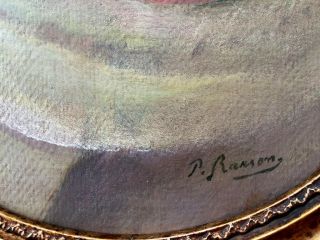 Signed P.  Ranson,  PR antique oil / board painting.  French? 3