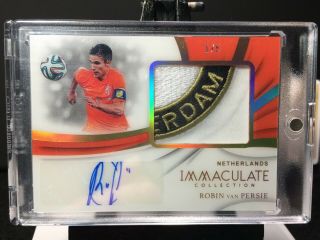 2018 - 19 Immaculate Soccer Robin Van Persie Match Worn Patch Autograph 1/5 Auto