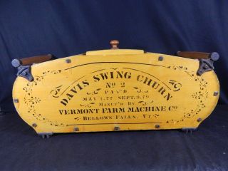 Antique Davis Swing Butter Churn No.  2 Vermont Farm Machine Co.  Bellows Falls Vt
