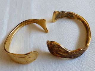 Set Of 2 Vintage Handmade Goldplated Spoon Cuff Bracelet Holmes & Edwards Purity